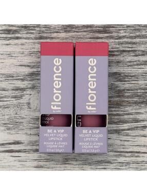 Lot of 2 x Florence by Mills Be A VIP Velvet Liquid Lipstick GO OFF Full Sz NIB